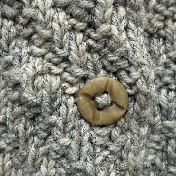 Long Sleeve Knit Button Front Cardigan Sweater Baby Beige Winter Cozy Comfy - Picture 3 of 5